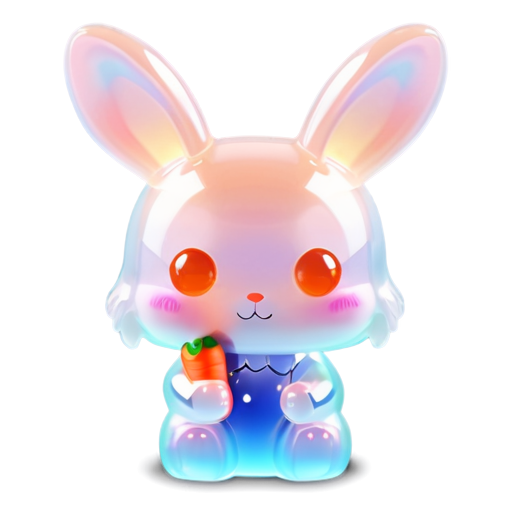 bunny with carrots - icon | sticker