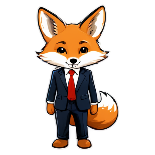 Fox with suit - icon | sticker