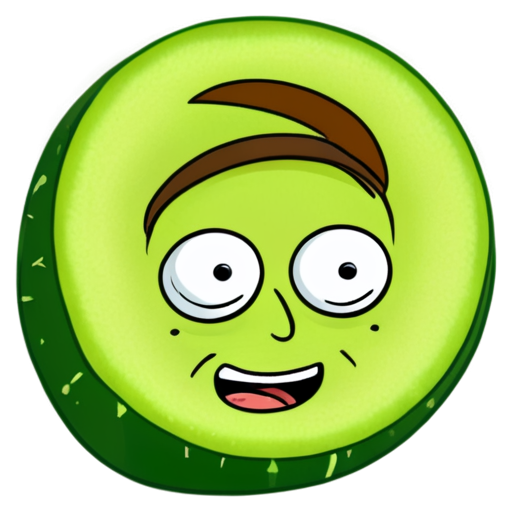 a cucumber with Rick's face on it from Rick and Morty. - icon | sticker