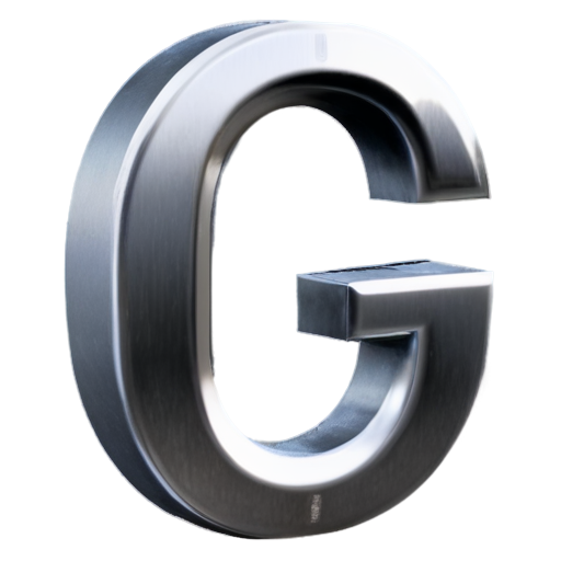 letter "G", made of stainless steel, - icon | sticker