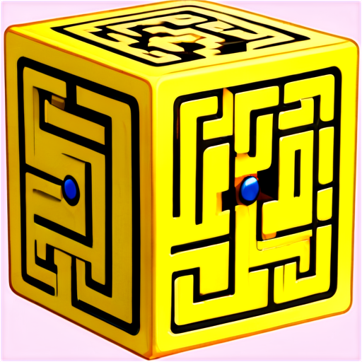 "Strategic yellow cube navigation through perilous mazes." - icon | sticker