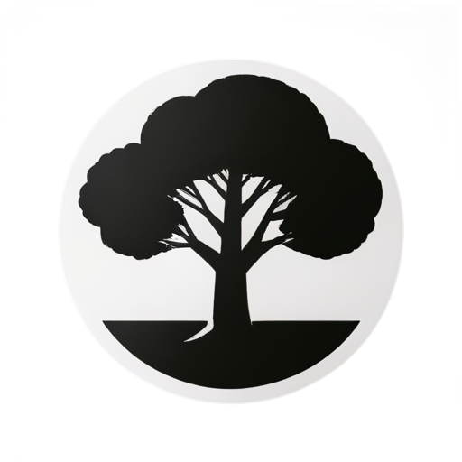 flat icon, tree, one color - icon | sticker