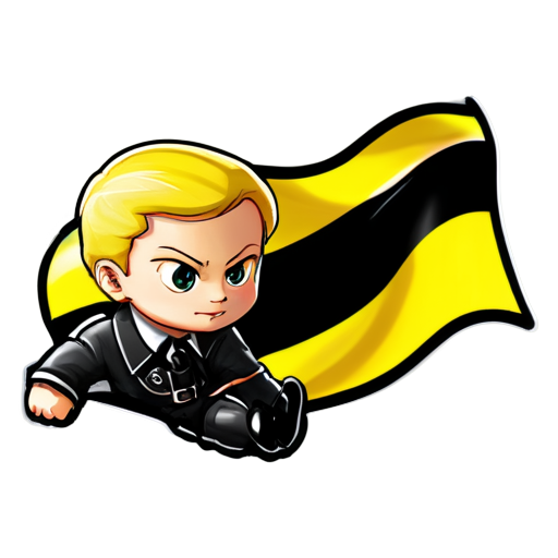 A nazi with 3 stripes : the black stripe ,yellow stripe and white stripe flag - icon | sticker