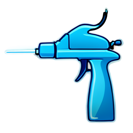 blue sprayer, side view, lineart - icon | sticker