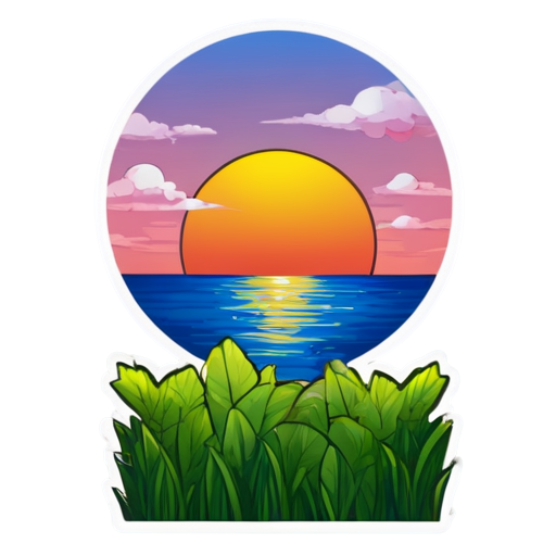 horizon sunset - icon | sticker