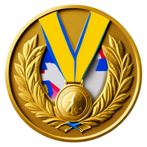 gold medal with distinction for donation for the benefit of the army of Ukraine - icon | sticker