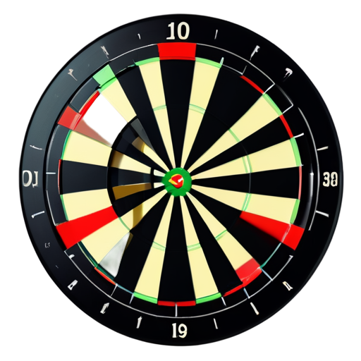 The dart is sticking in the target, side view, black background - icon | sticker