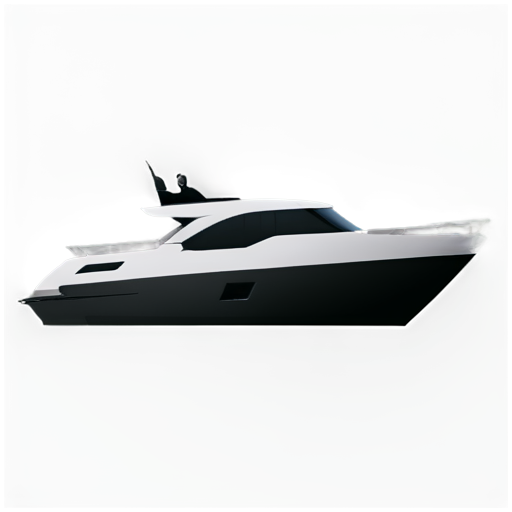 Modern Black Yacht - icon | sticker