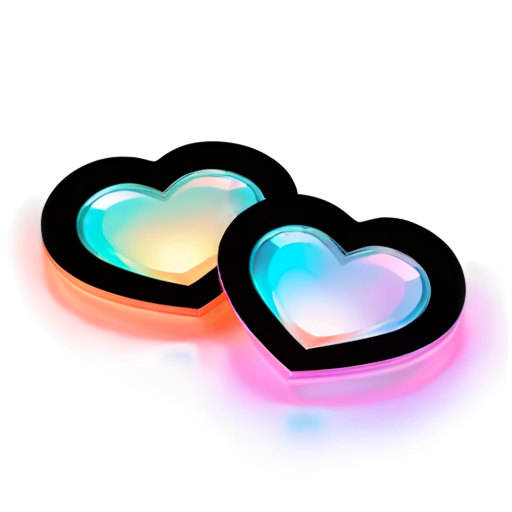 Holographic Projection hearts - icon | sticker