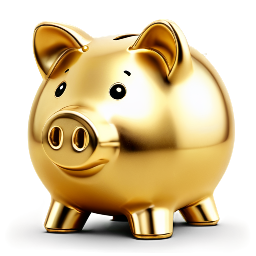 piggy bank in light gold - icon | sticker