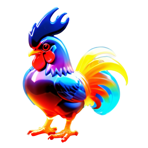 Dark rooster in military form - icon | sticker