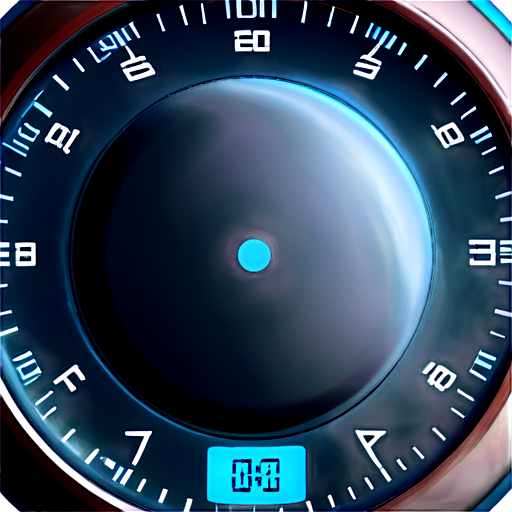 3d Round timer dark turquoise dark blue non white non black 3d tecknick 3d stopwatch very very mach inform tables non analog very small 3d digitall very small millisecond information animations - icon | sticker