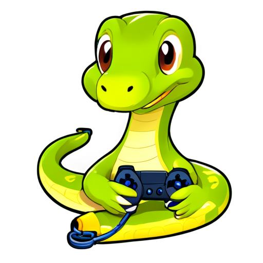 snake with playstation controler - icon | sticker