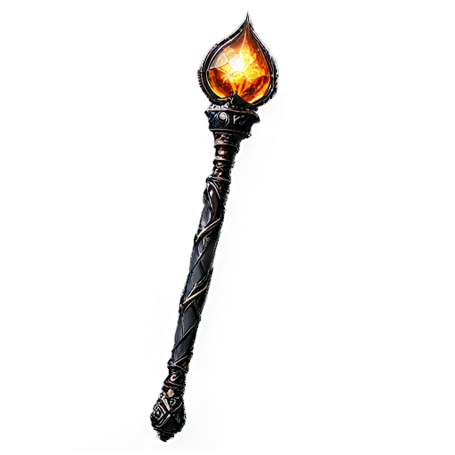 Dark wizard's magic staff. It is tilted 45 degrees - icon | sticker