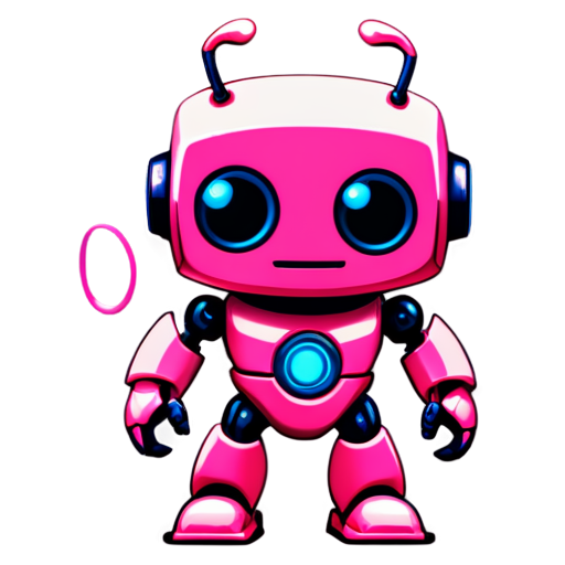 cute pink deamon robot simple lines - icon | sticker