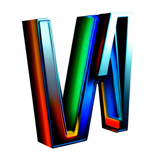 two letters vk consisting of colored lines - icon | sticker