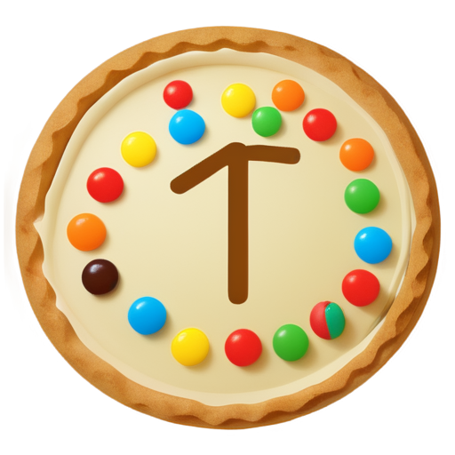 The pie was sprinkled with candies in the shape of the numbers "0" and "1", and there was a pencil stuck diagonally on pie top. - icon | sticker