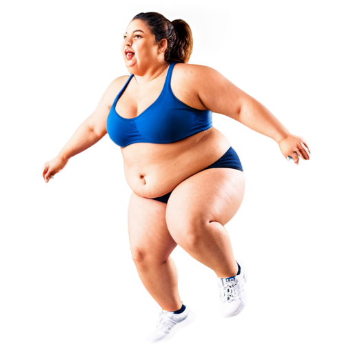 Fat Woman jump - icon | sticker