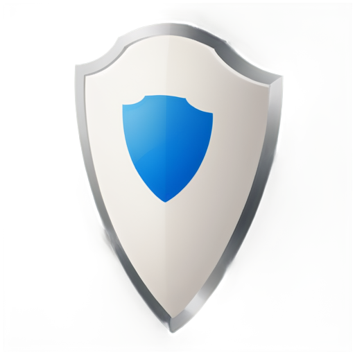 draw a blue shield icon with white elements. without shadow or shine. symbolizing protection from advertising on the Internet. - icon | sticker