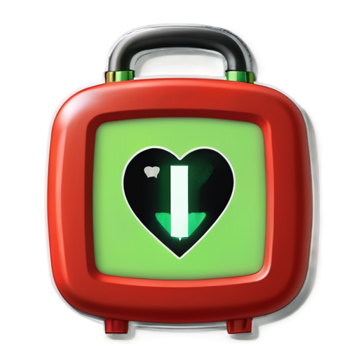 red cute Automatic External Defibrillator - icon | sticker