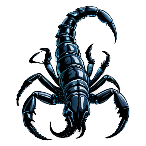 gray radioactive scorpion with long tail - icon | sticker