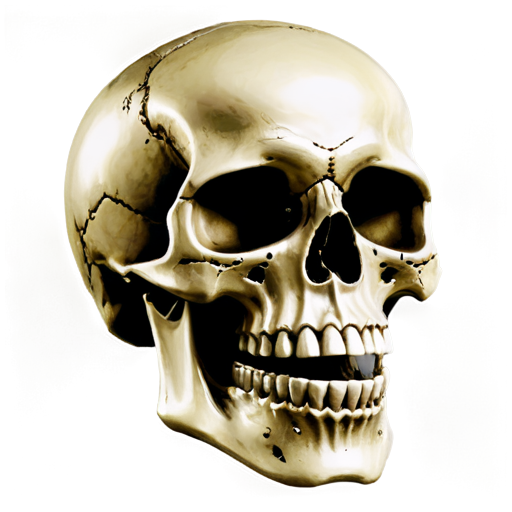 skull with a grenade in his teeth - icon | sticker