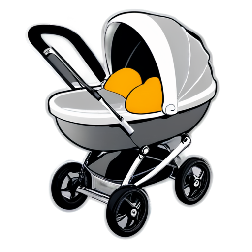 baby egg stroller icon grey no background - icon | sticker