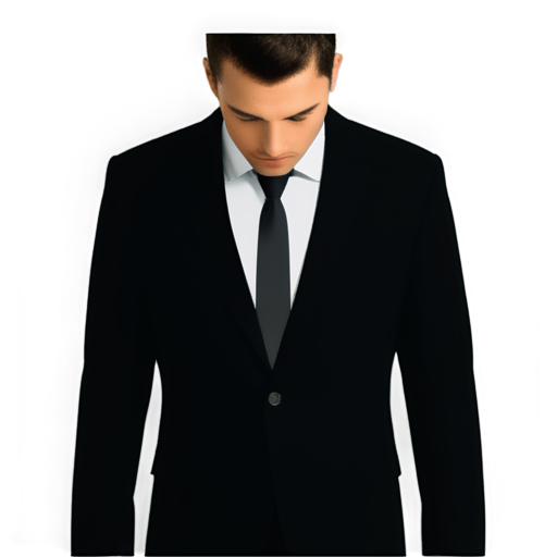 man in black costume with tie - icon | sticker