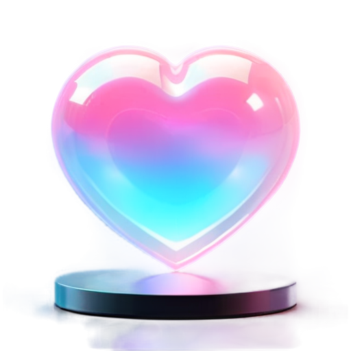 Holographic pink andriod heart - icon | sticker