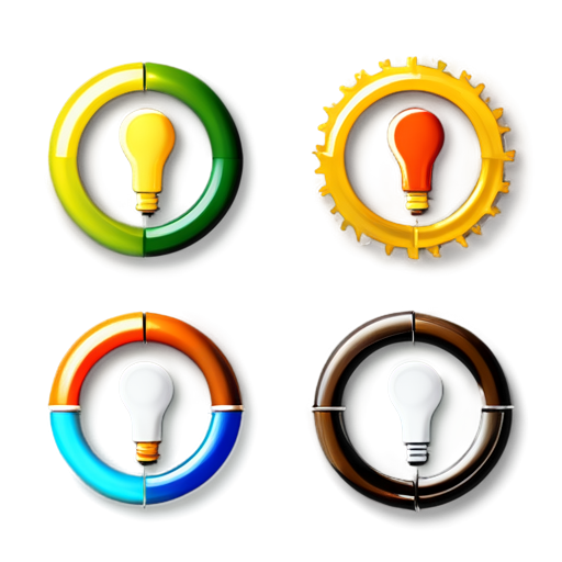 Create a set of colorful icons in the same style representing corporate values: team, professionalism, responsibility, results, openness. The icon for 'team' can depict united people or hands symbolizing cooperation. 'Professionalism' can be shown with a tie or work tools. 'Responsibility' can be represented by a scale or a clock. 'Result' can be depicted with a graph or a laurel wreath. 'Openness' can be symbolized by a door or a light bulb. Keep in mind bright colors and a clear style to create a unified and stylish set of icons. - icon | sticker