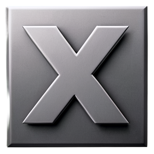 bold x in gray square, no shadows - icon | sticker