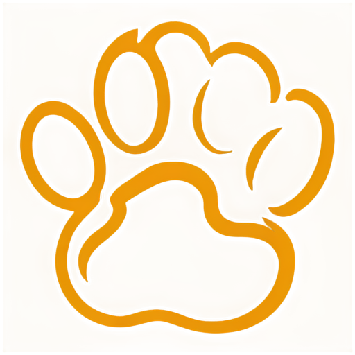 cat pfote paw in orange - icon | sticker