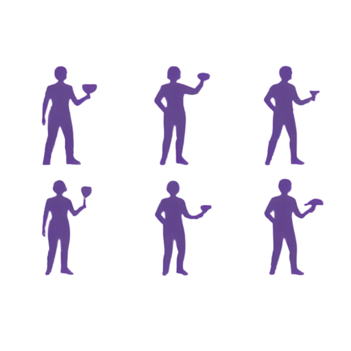 a group of 8 icons representing various activities such as hiking, cooking, drinking wine, playing tennis. Each icon should be flat and single colour (purple) - icon | sticker