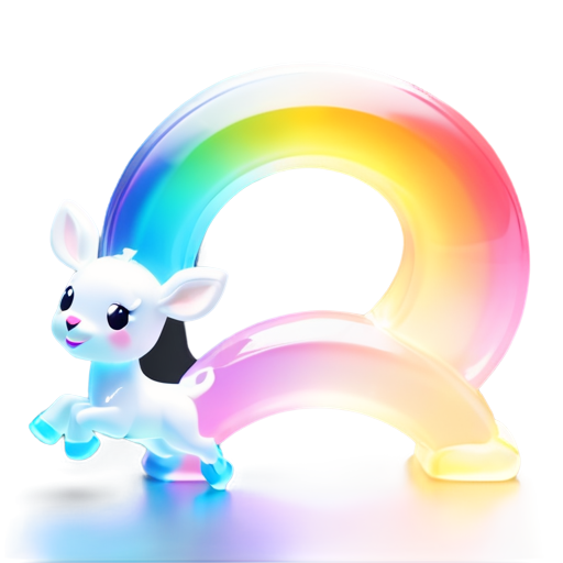 robo deer jumping on a rainbow - icon | sticker