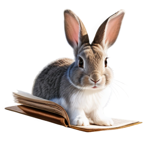 A rabbit looking at a picture album - icon | sticker