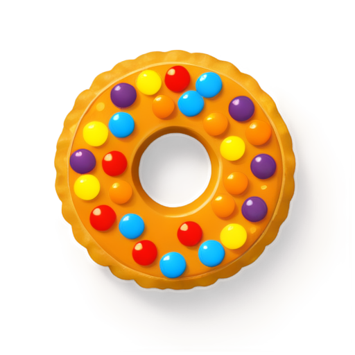 The pie is sprinkled with candies shaped like the numbers "0" and "1" - icon | sticker