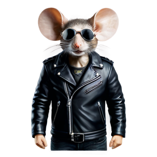 mice rocker in a leather jacket - icon | sticker