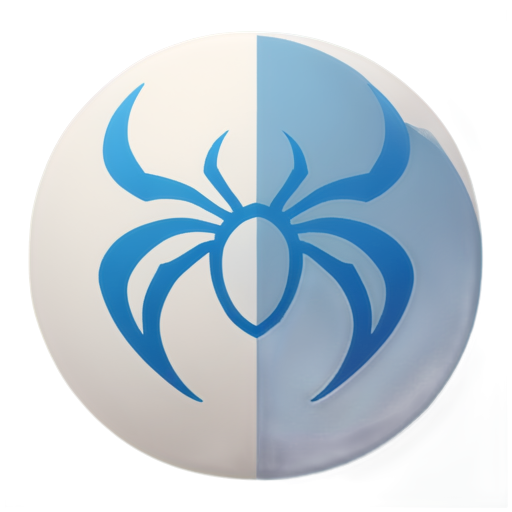 spider,white and blue,in the style of minimalistic,firefox like - icon | sticker