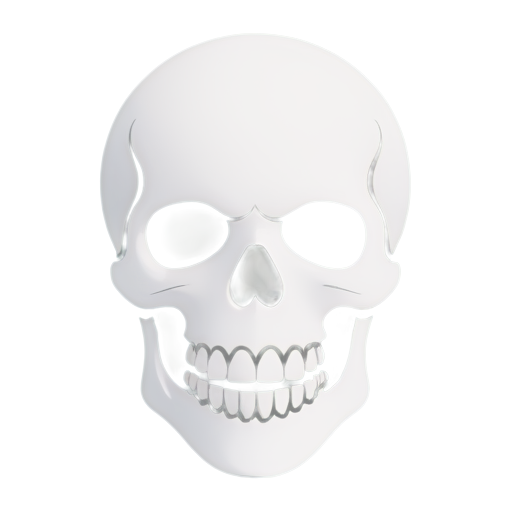 white skull, minimalistic, screaming, side view - icon | sticker