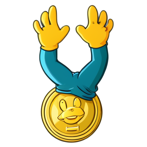 cartoon funny coin with arms and legs - icon | sticker