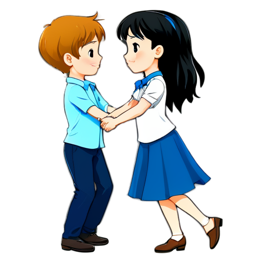 couple of children dancing ballroom dancing - icon | sticker