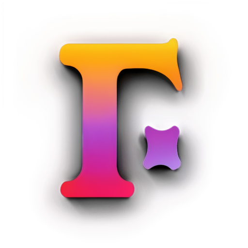 Letter "T", ghosting, colorful gradient - icon | sticker