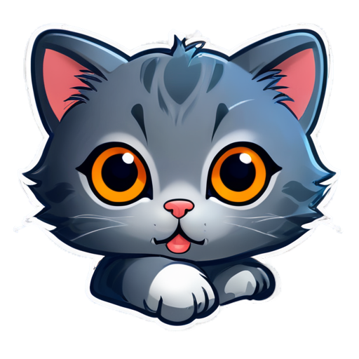 gray cat paw - icon | sticker