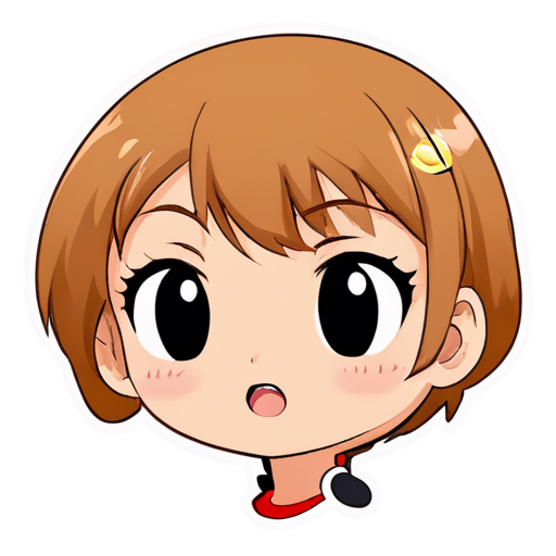 Anime face and a question mark next to it - icon | sticker