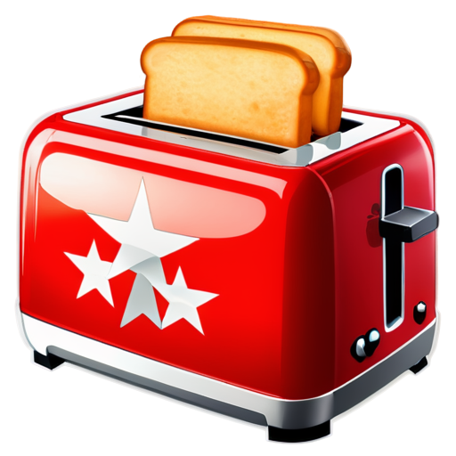 Toaster with red star - icon | sticker