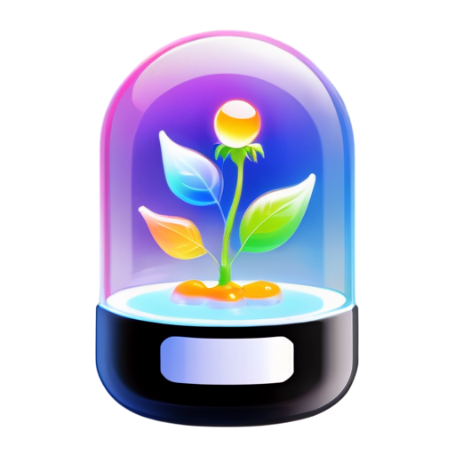 incubator laboratory elixir rainbow with life growth plant gentically engineered inside - icon | sticker