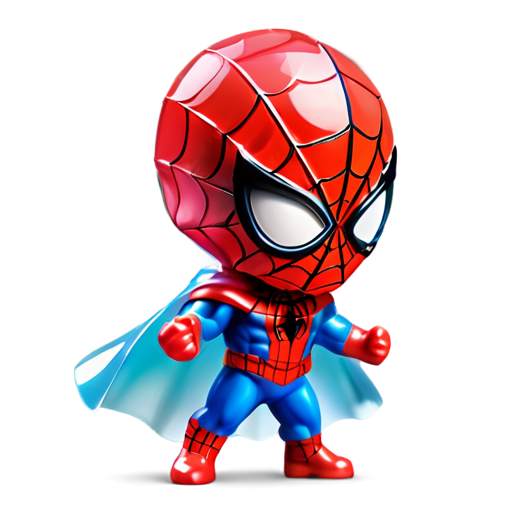 Epic full-body illustration of Spiderman, standing heroically, with a dynamic pose, in a dramatic sky background, detailed, cape flowing in the wind, powerful and inspiring, high-definition, realistic style. - icon | sticker