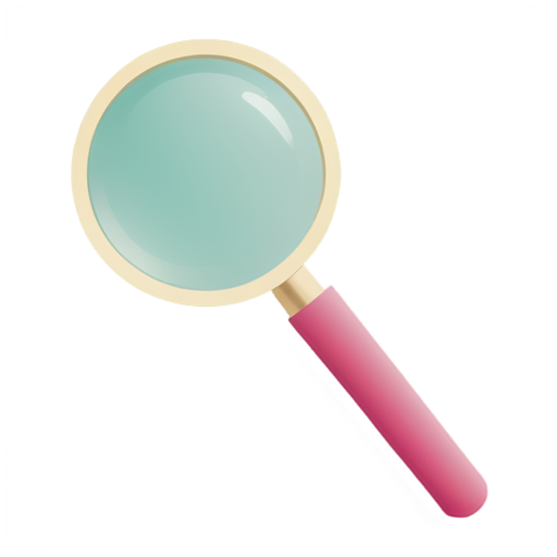 create a picture for the channel about benchmarking and product design you can use a magnifying glasses, pink color - icon | sticker