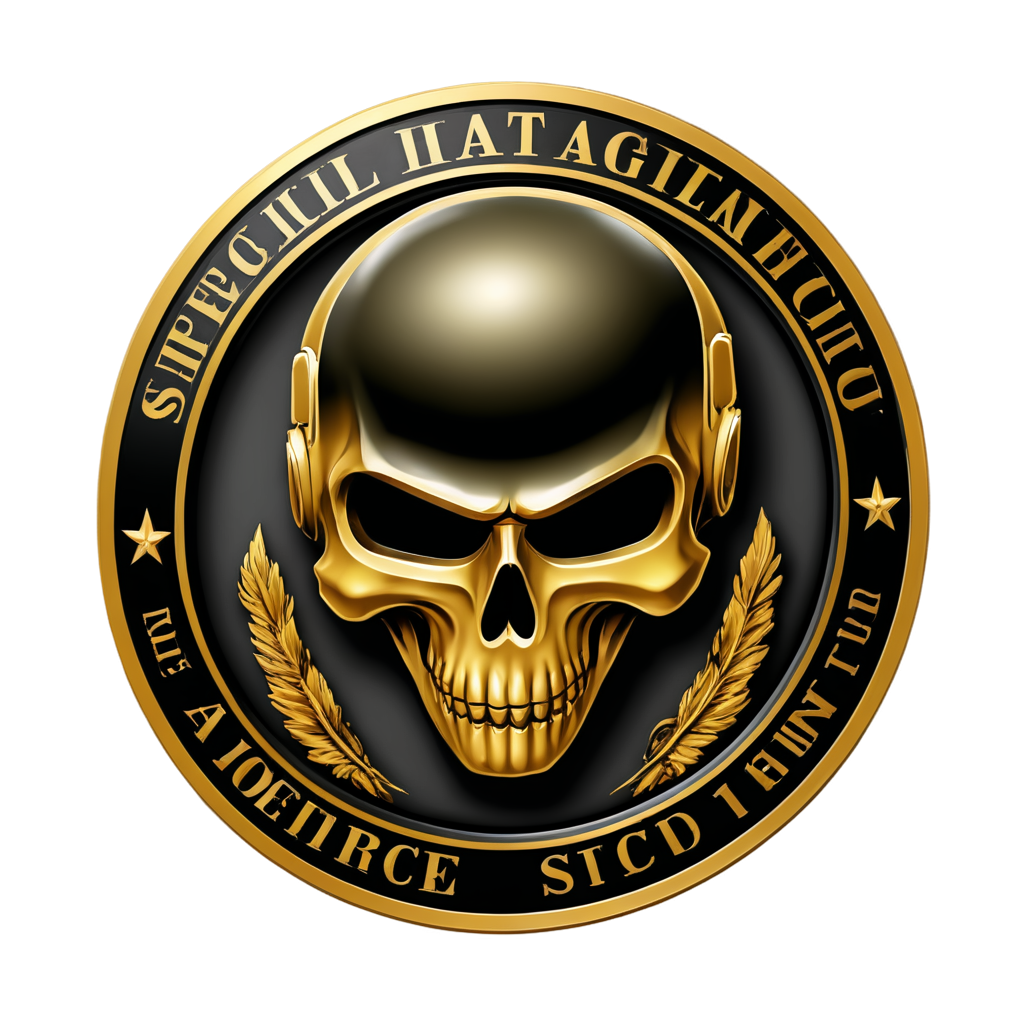 Emblem logo of a special forces unit, tactical military, aggressive, vector graphic - icon | sticker