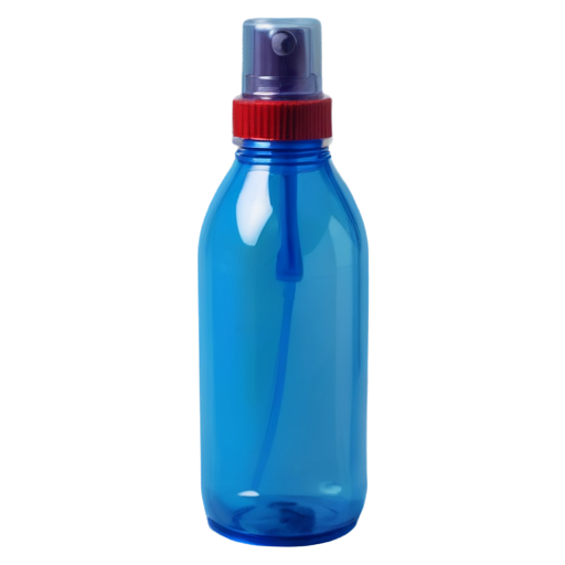 sprinkler bottle, blue bottle, side view, splashes - icon | sticker